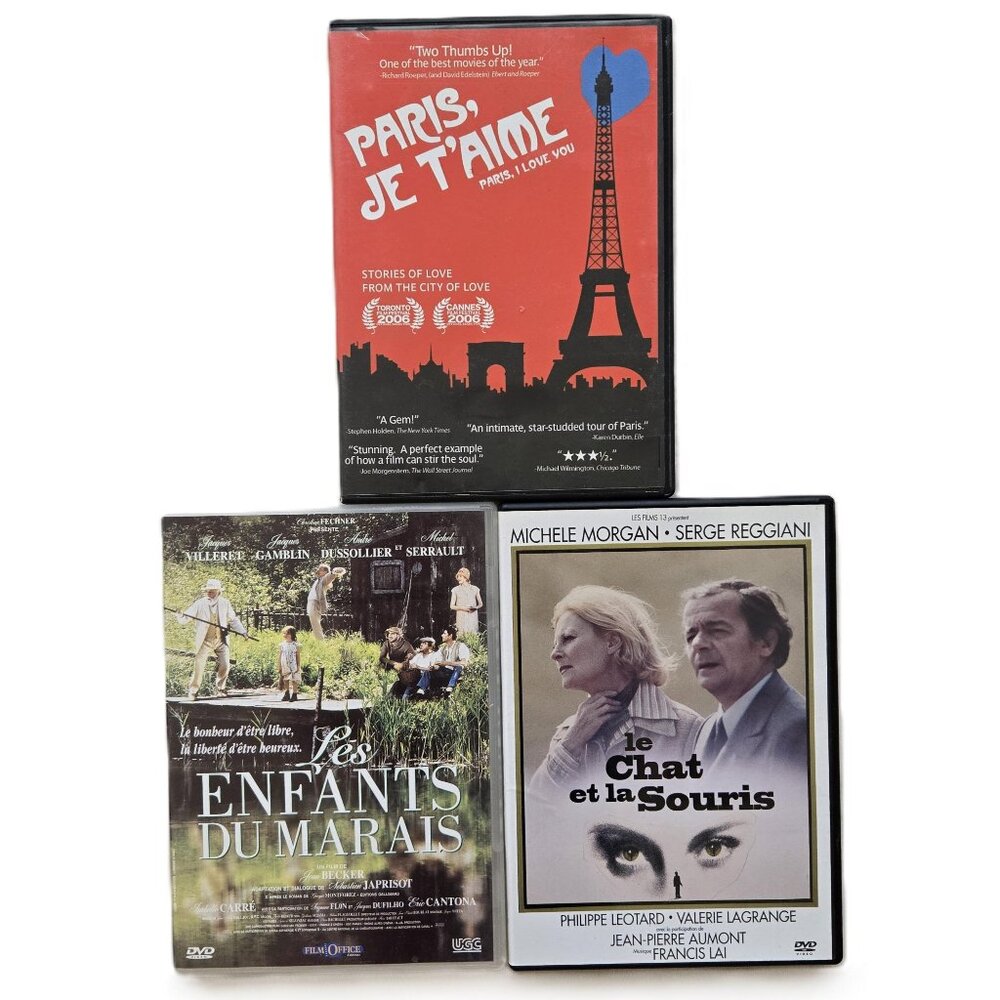 Set of 3 French Themed Movie DVD's